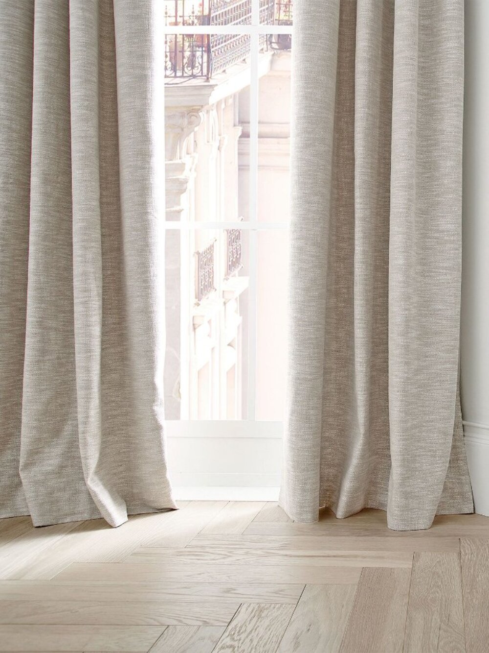 Pottery Barn Seaton Textured Cotton Blackout Curtain Oatmeal 50”x96” NWOT